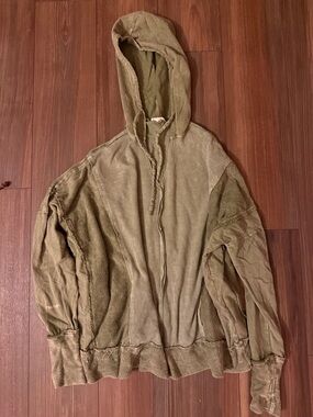 Olive Green Lightweight Hooded Sweatshirt